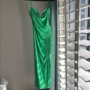 Zara Green Ruched Cocktail Sundress